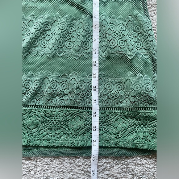 Lace Sage Green Dress size M - Picture 3 of 6